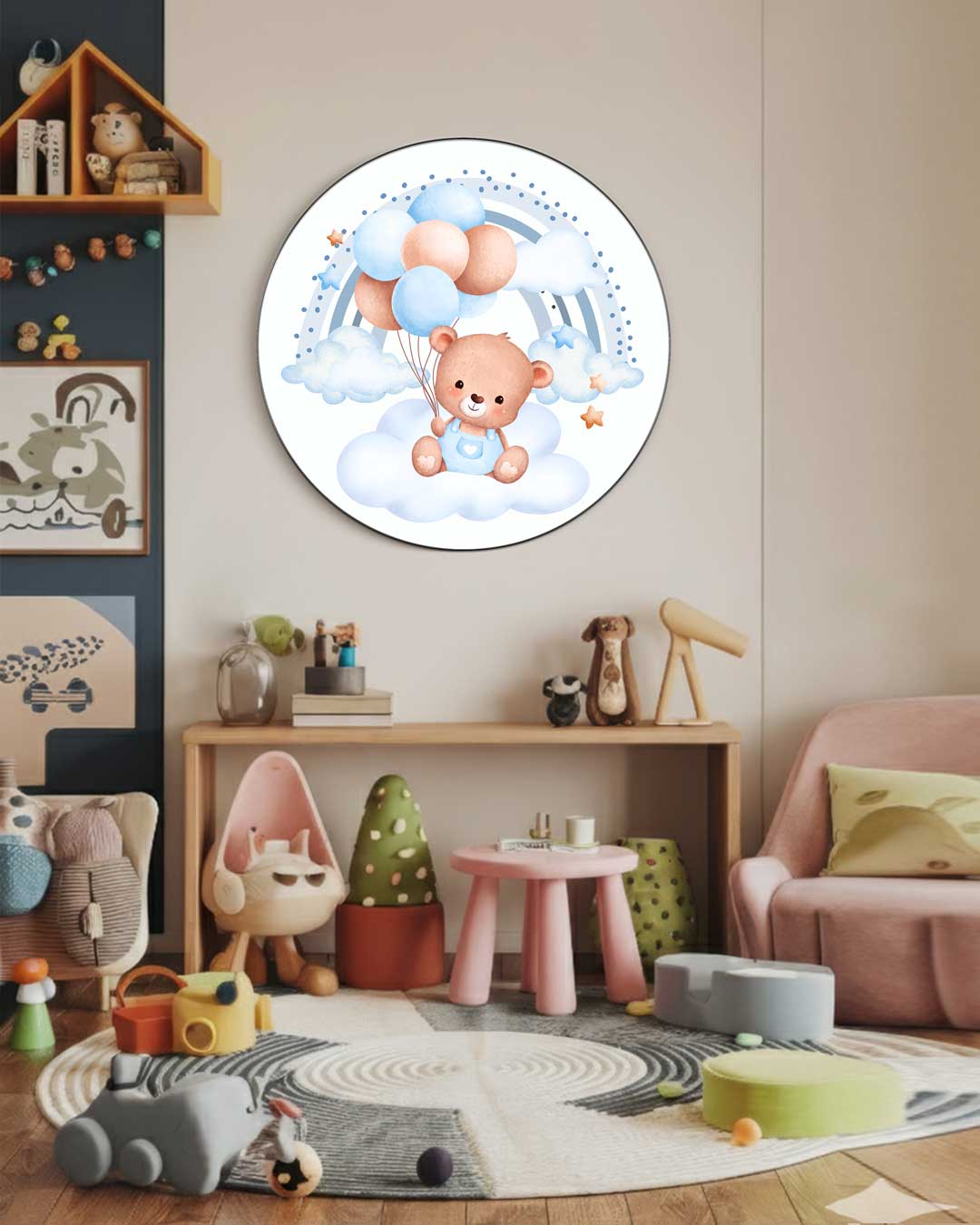 Droom Knuffelbeer Muurcirkel-WallArtistic