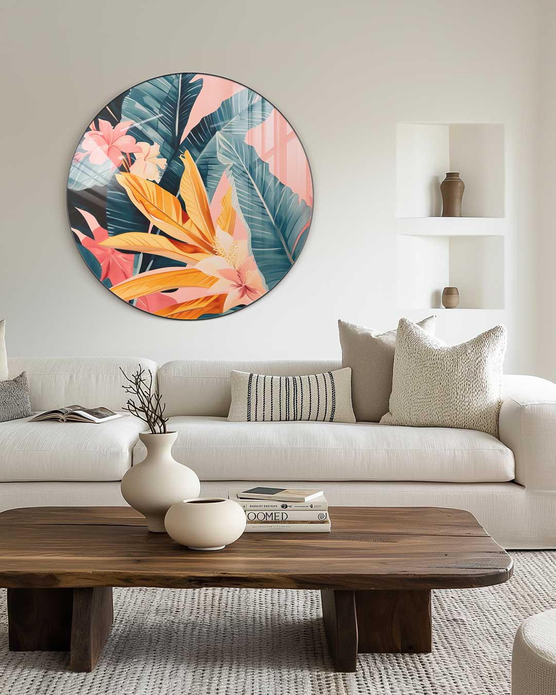 Tropische Bloem Muurcirkel-WallArtistic