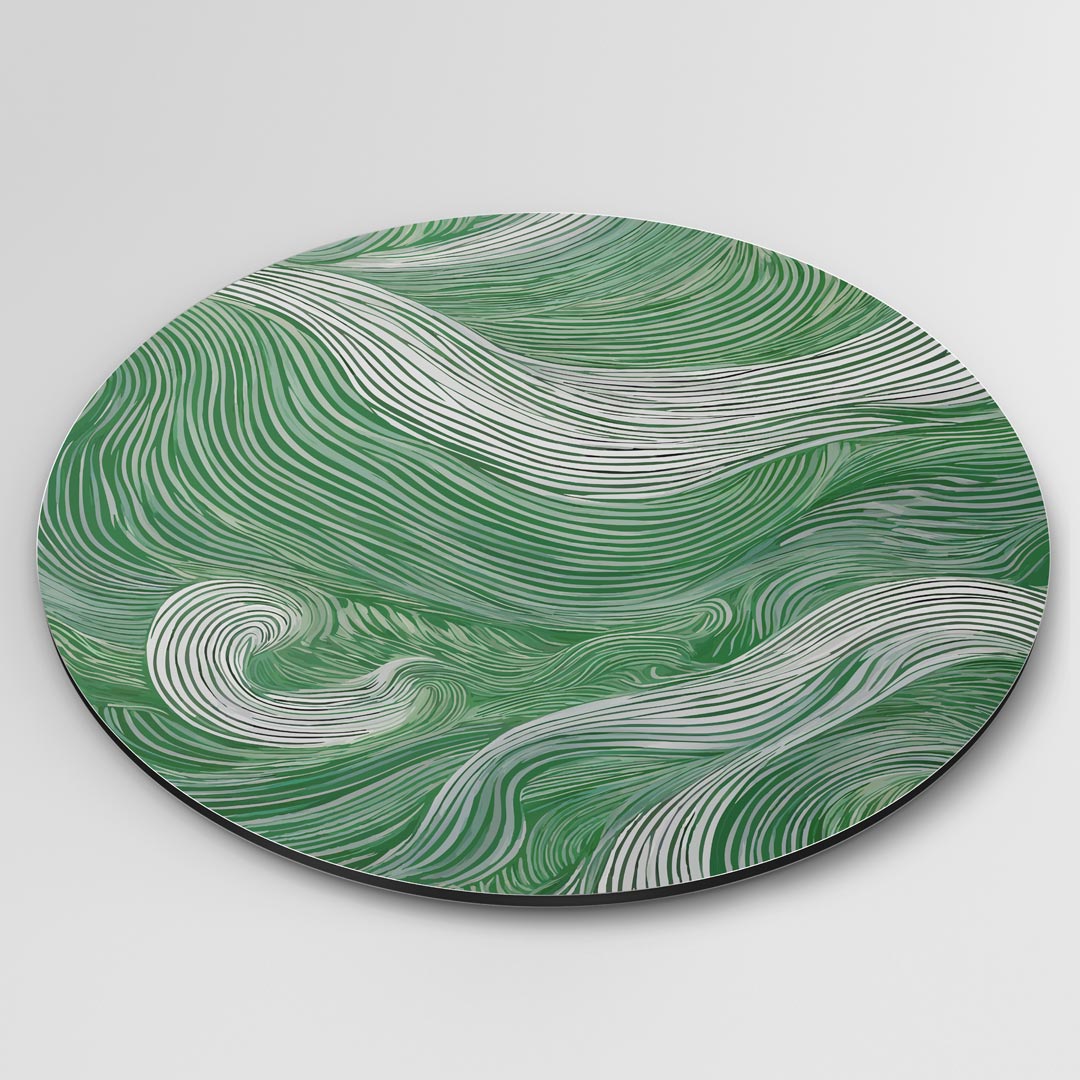 Groene Golven Muurcirkel-WallArtistic