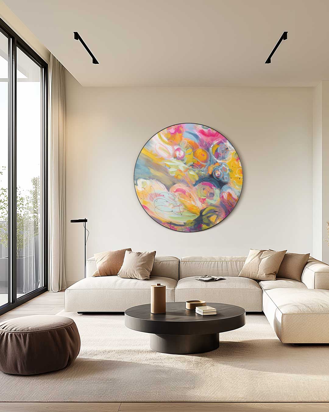 Kleurrijke Bloemen Muurcirkel-WallArtistic