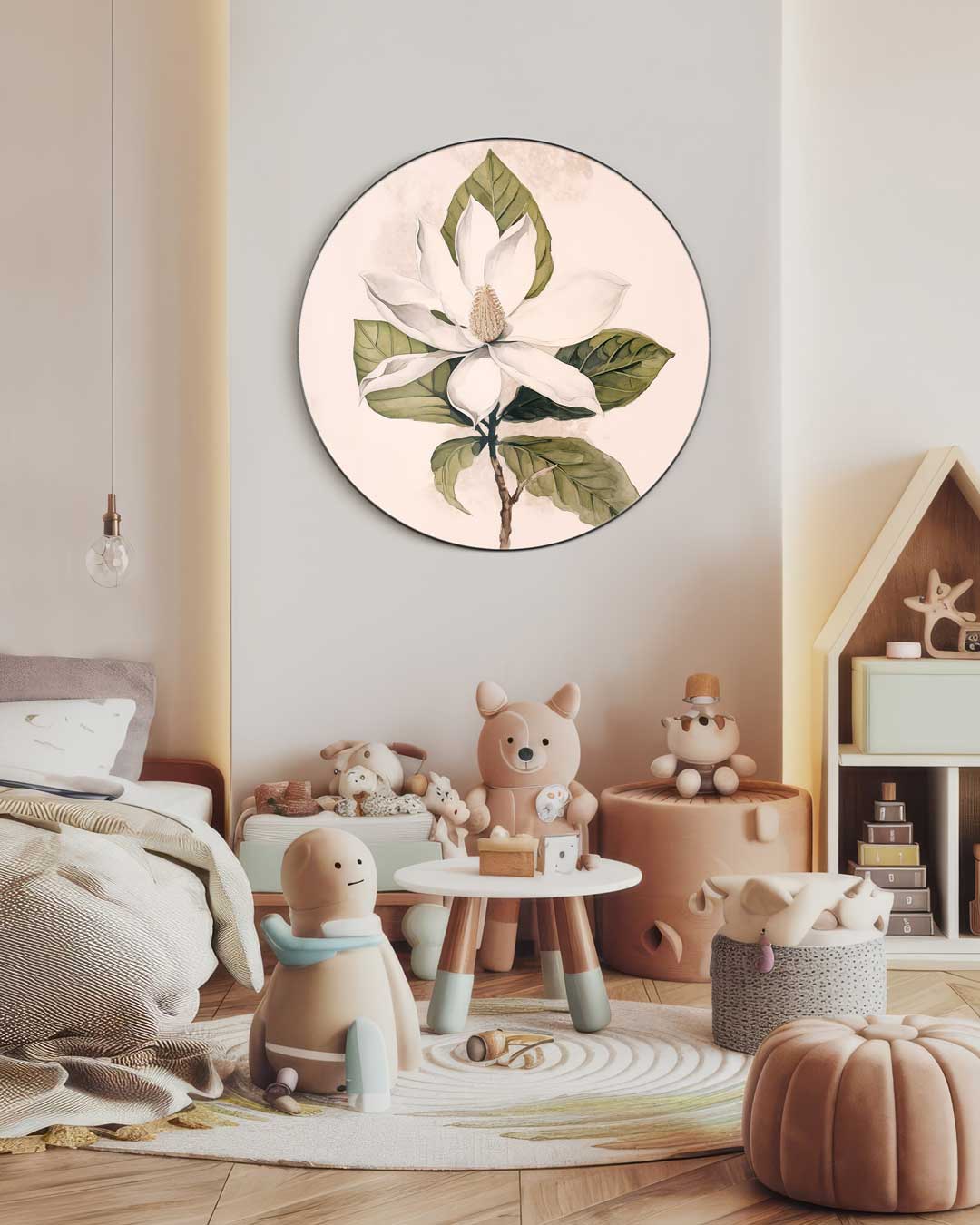 Botanische Bloemenpracht Muurcirkel-WallArtistic