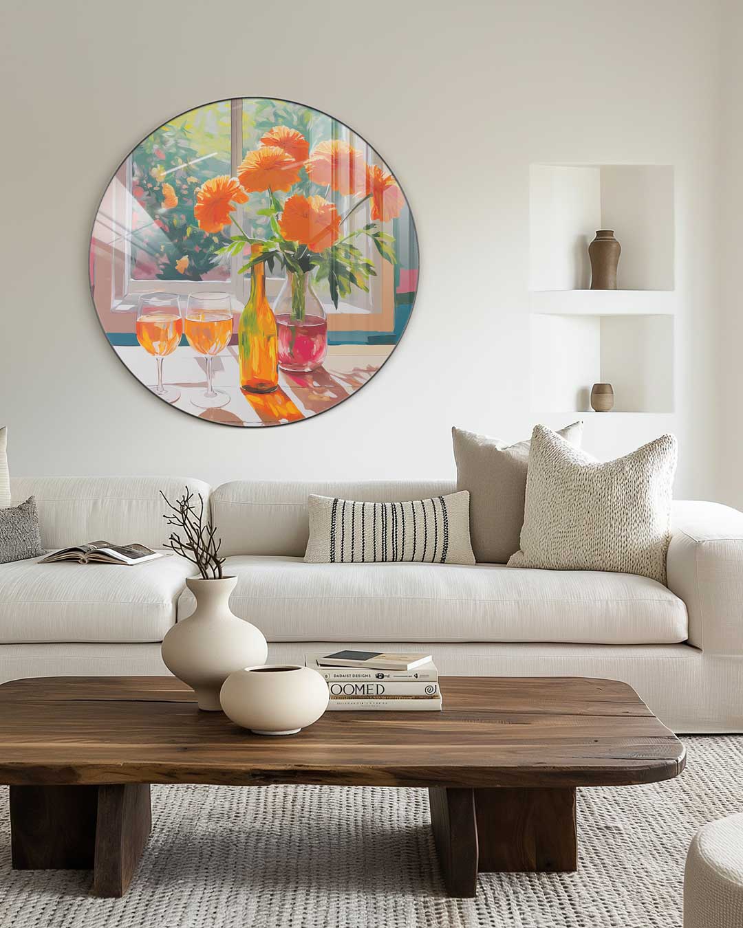 Zomerse Bloemenpracht Muurcirkel-WallArtistic