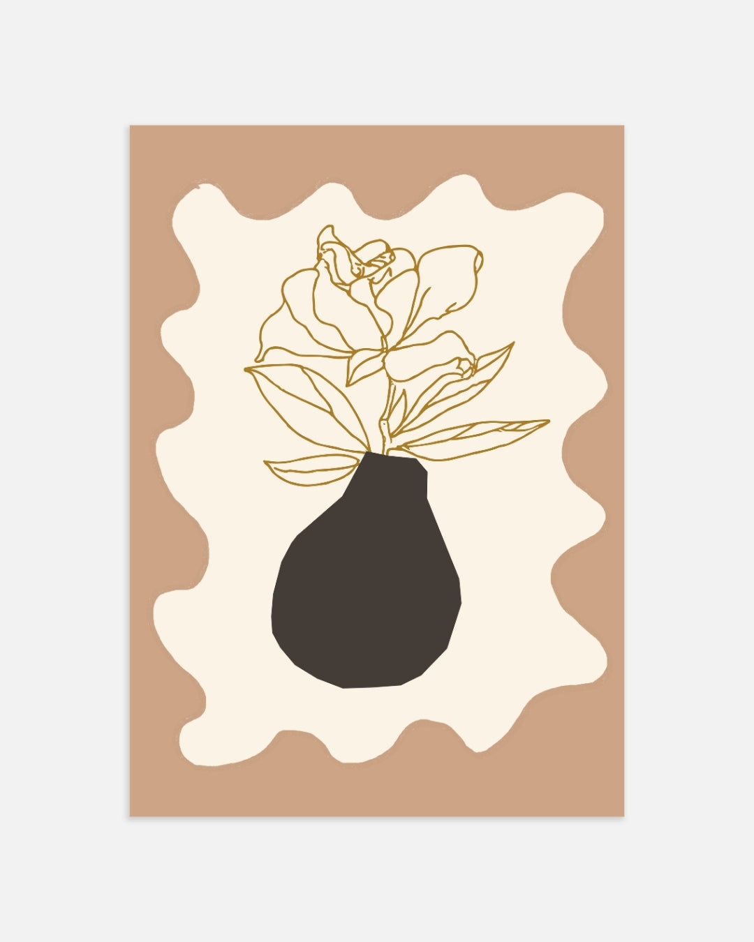Vaas met Bloemen Illustratie Poster