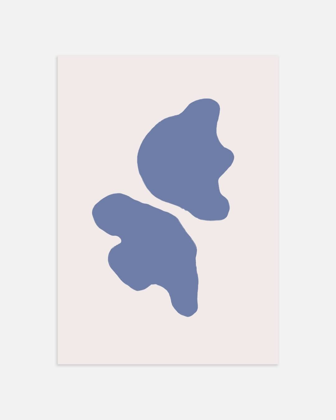 Blauwe abstracte vormen Poster