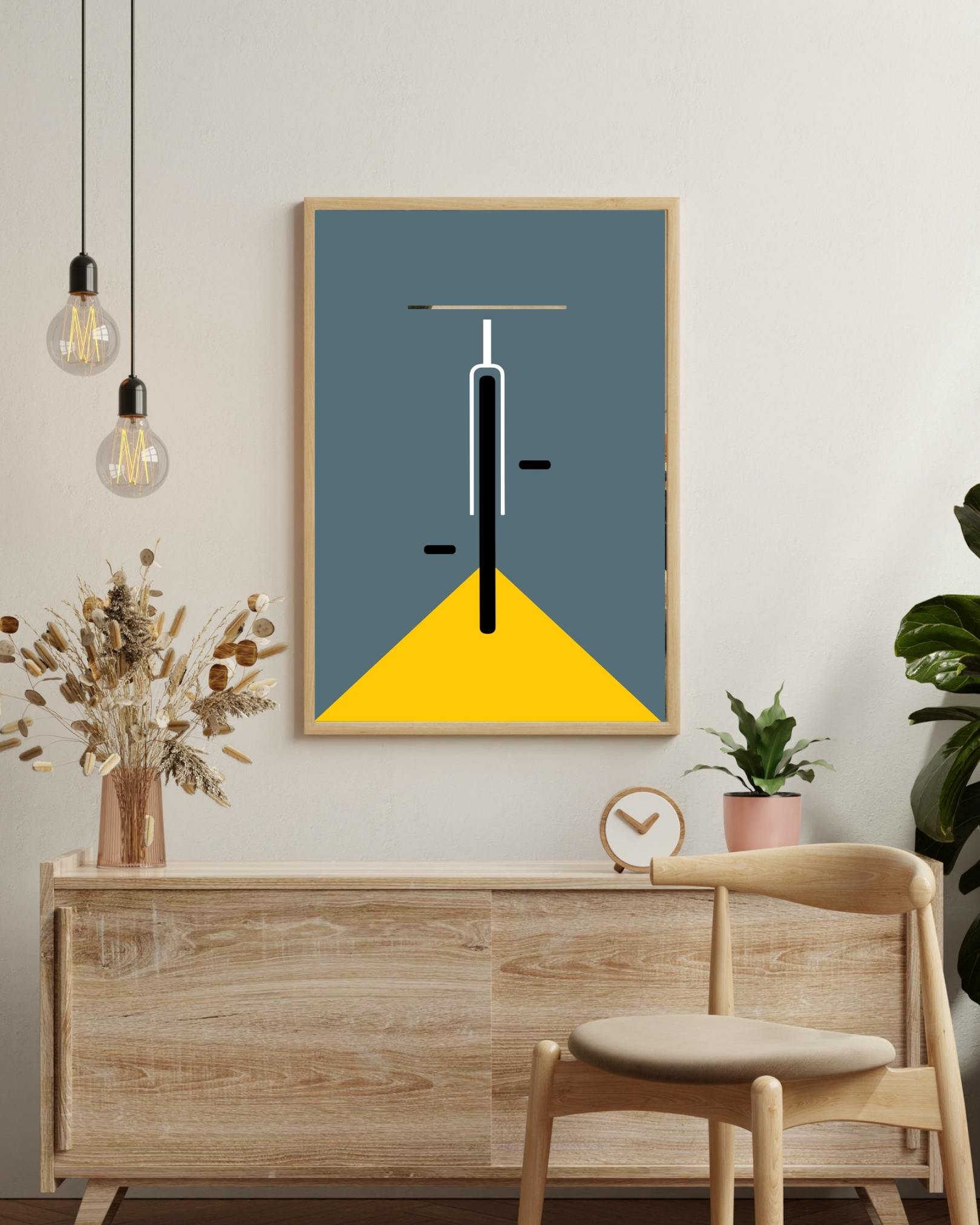 Fiets grijs Poster