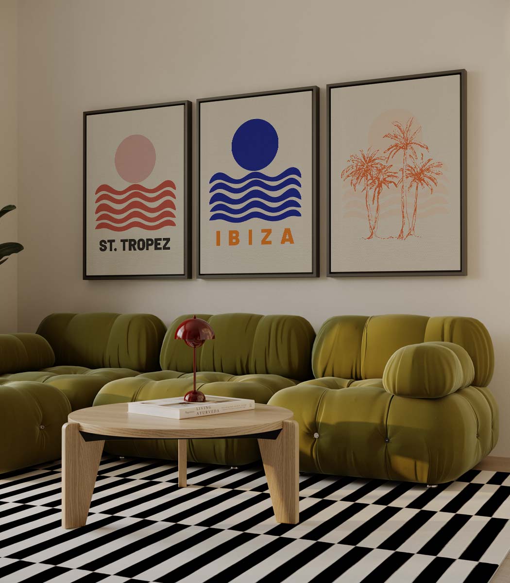Grafische kustplaatsen in modern design Kunstwerk-canvas-dibond-plexiglas-wanddecoratie-WallArtistic
