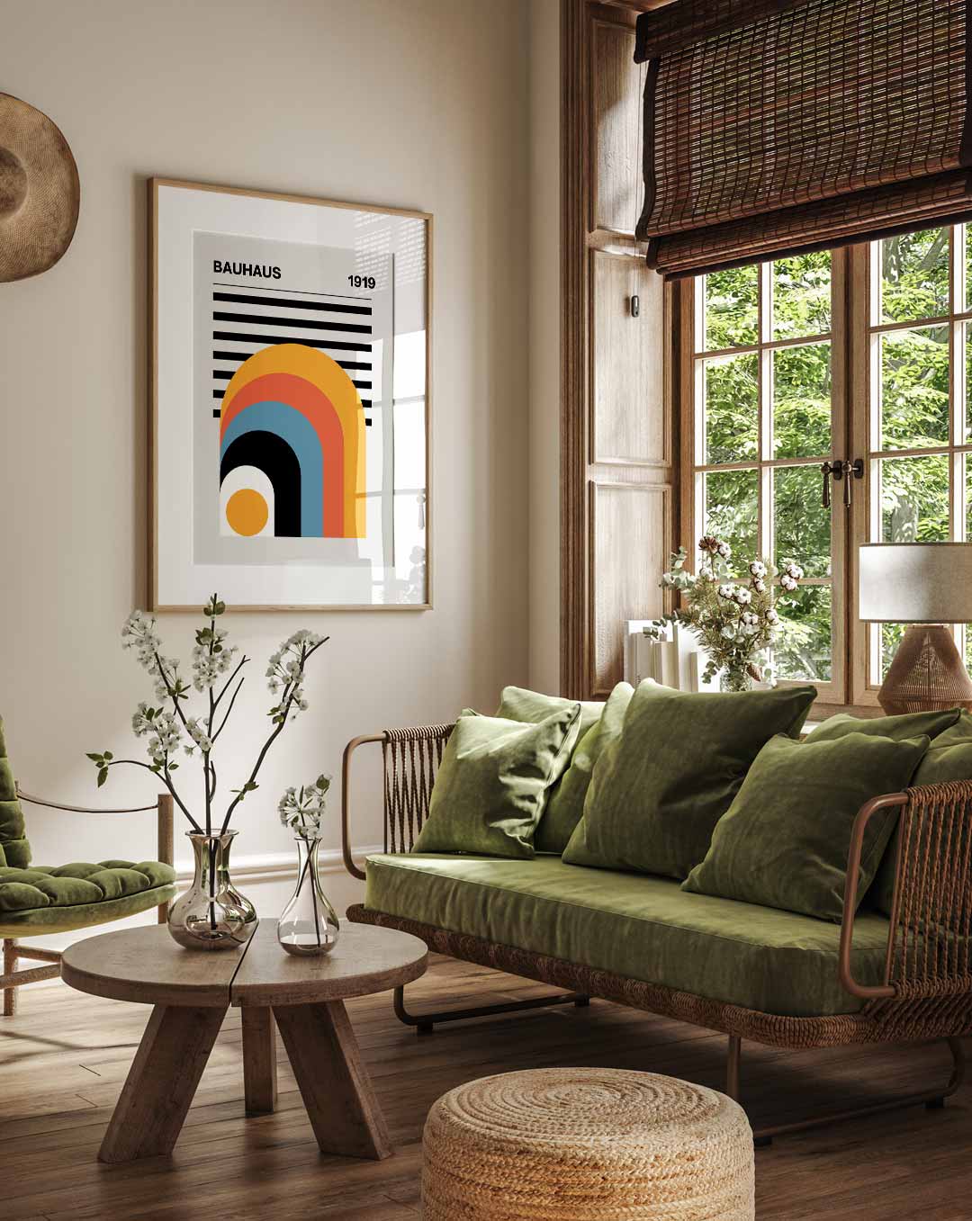 Stijlvolle Retro Regenboog Poster