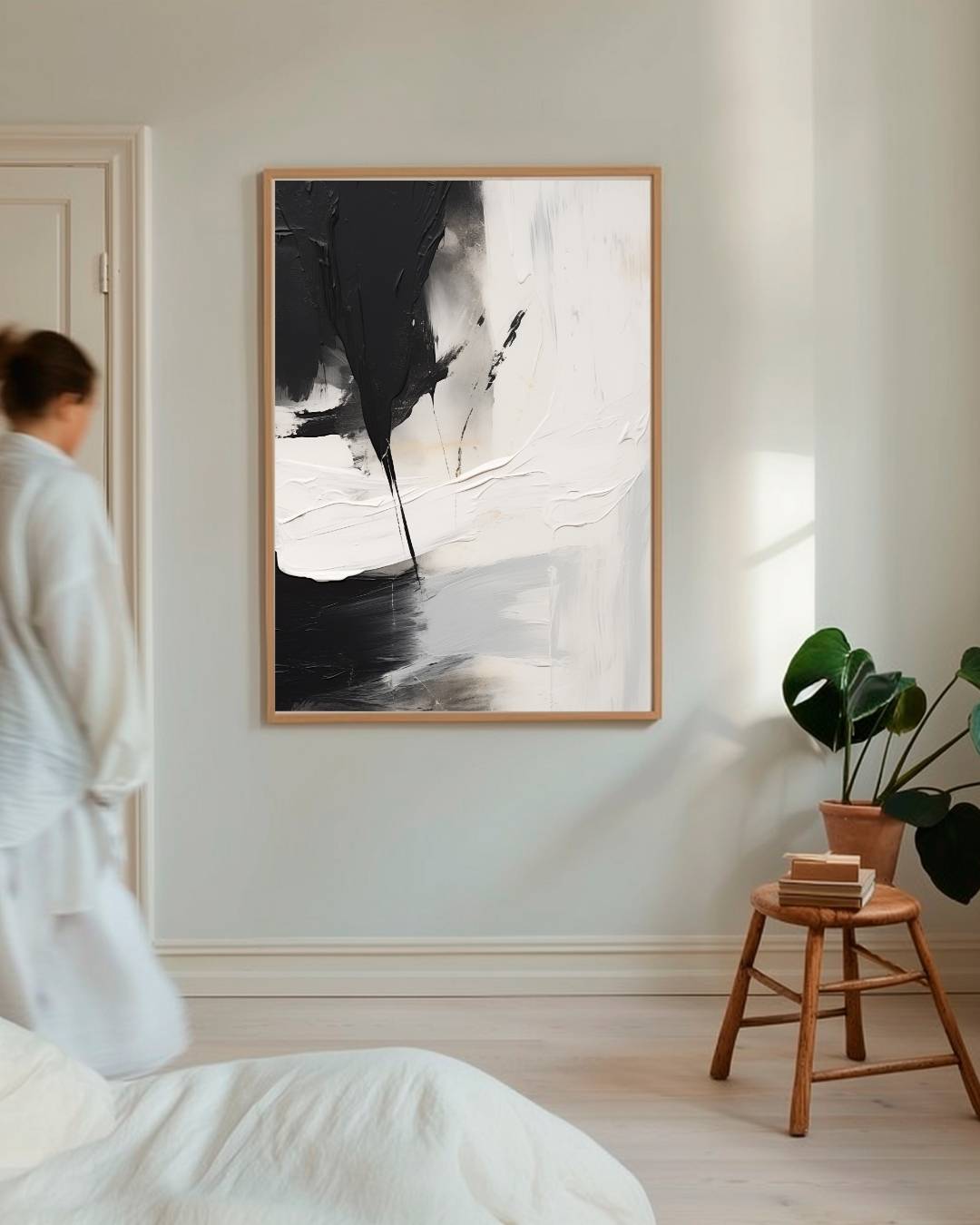 Abstracte penseelstreek Poster