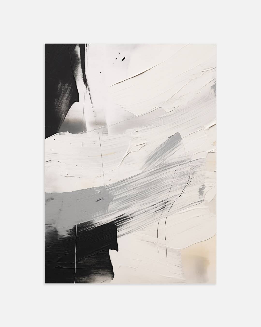 Abstracte penseelstreken Poster