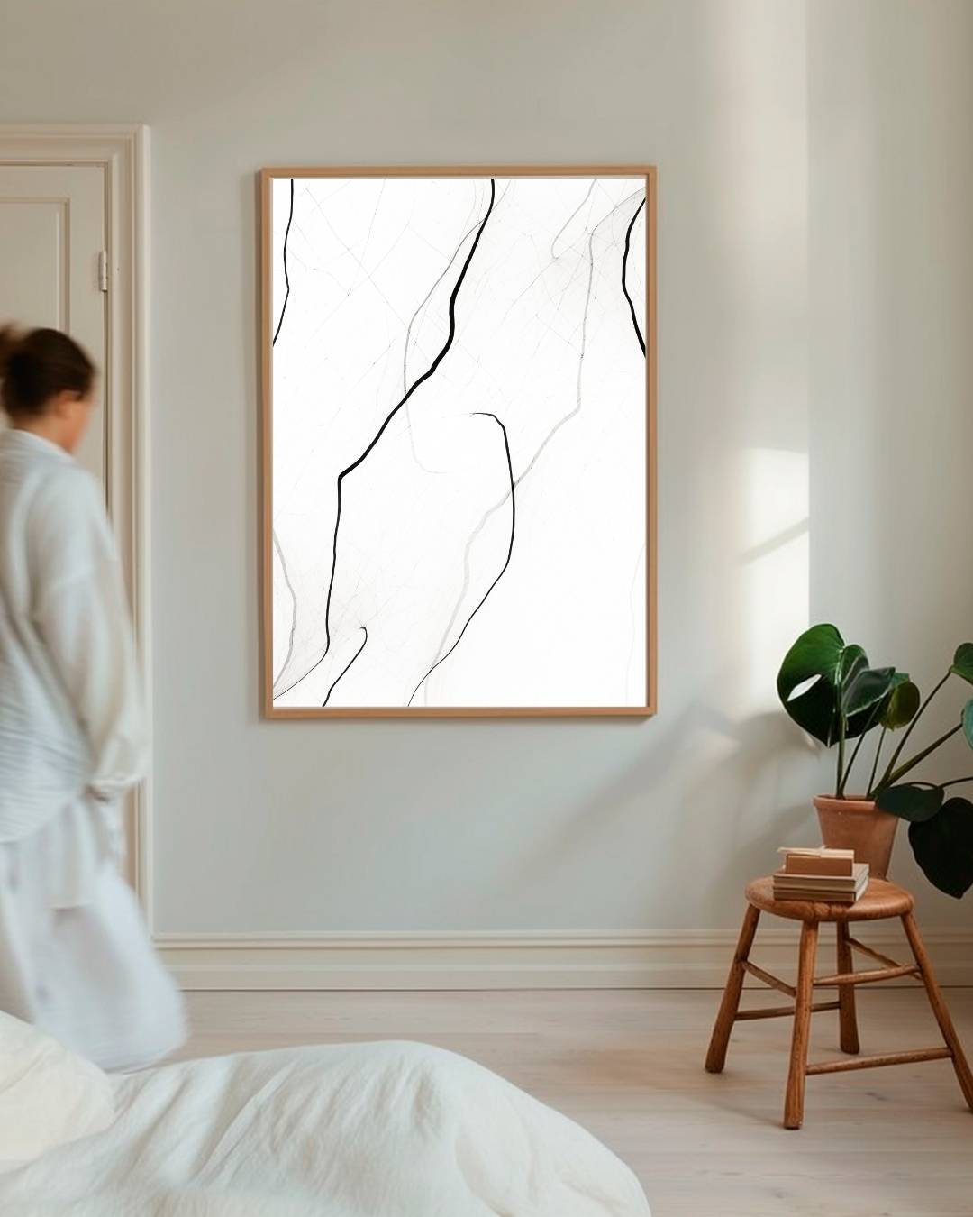 Zwarte lijnen Poster