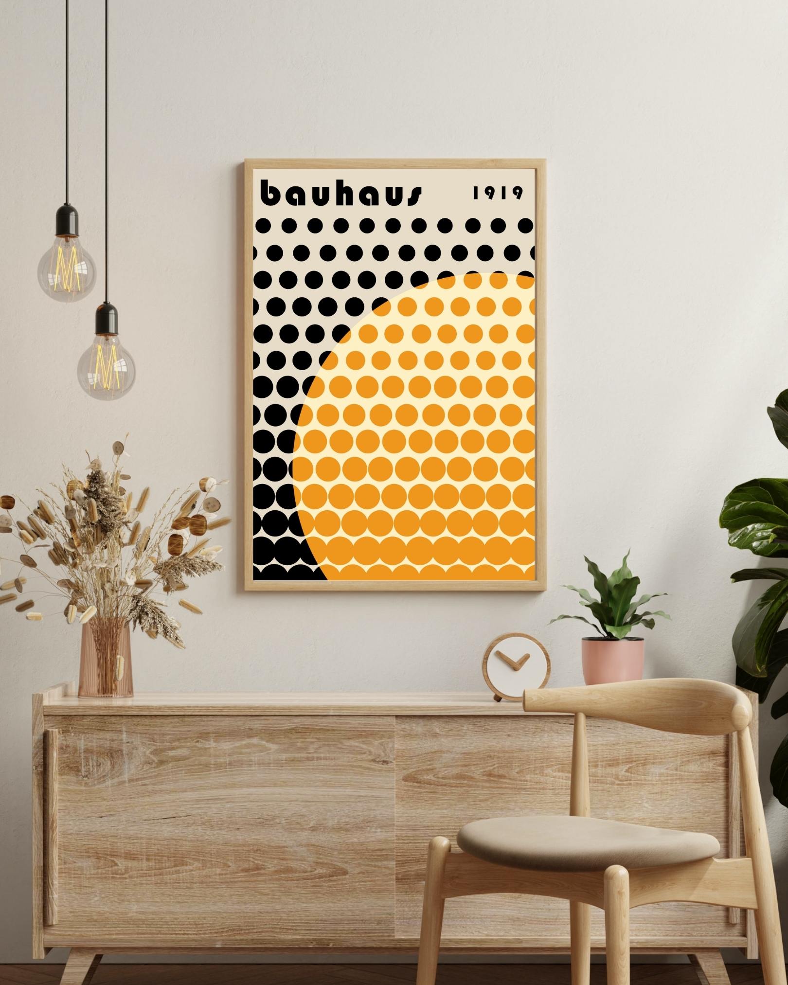 Zwart & geel cirkel Poster