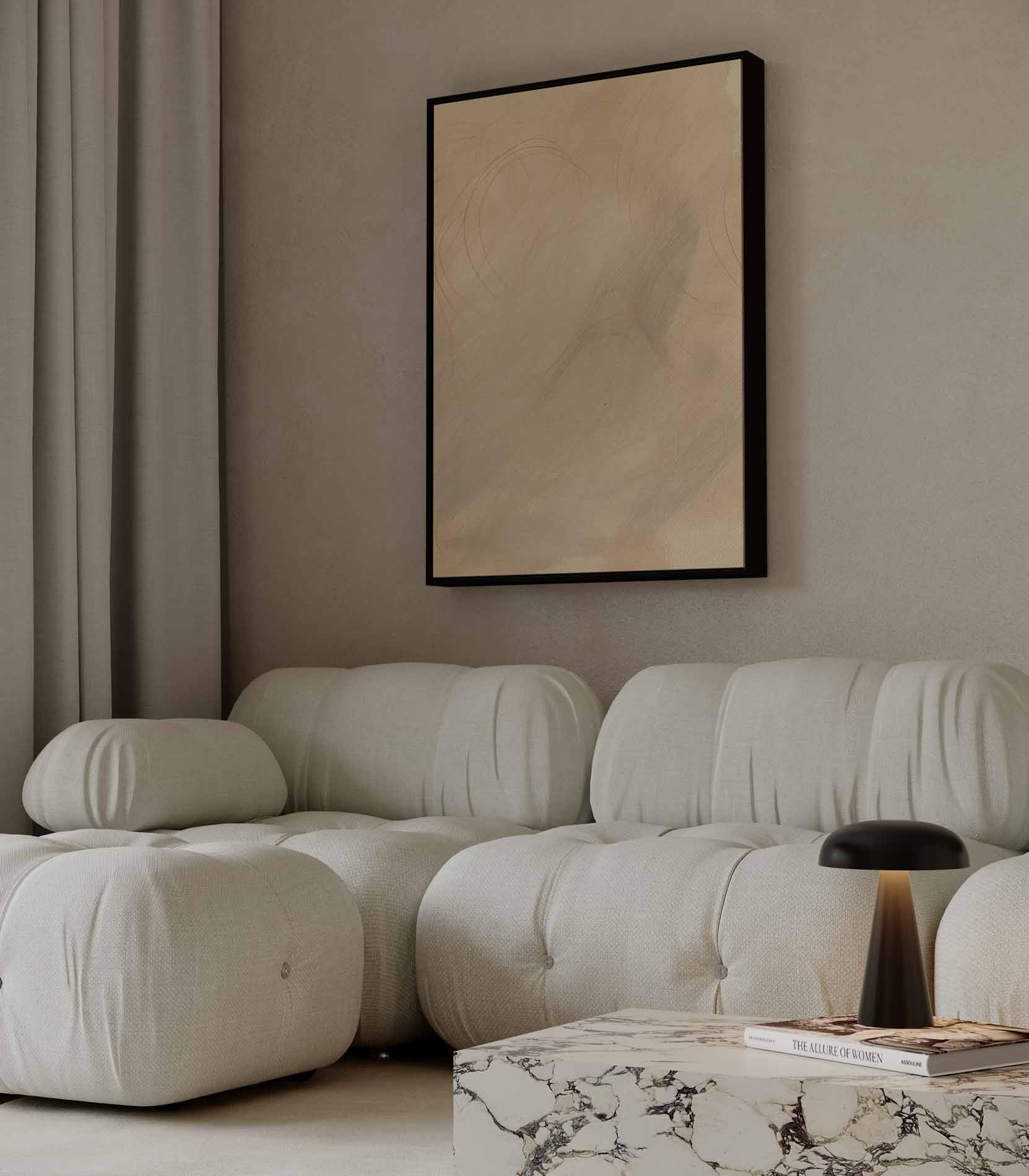 Beige achtergrond met gebogen lijnen