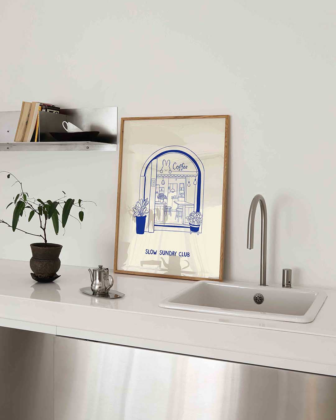 Koffiehuis illustratie Poster