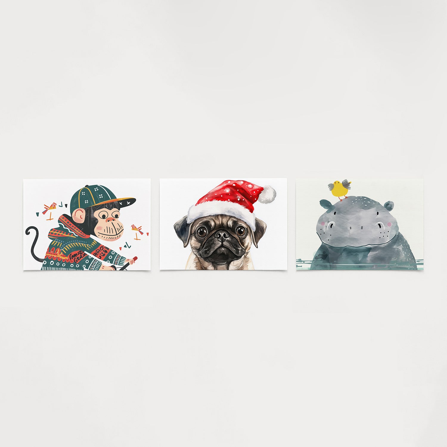 Speelse aap illustratie Posterset