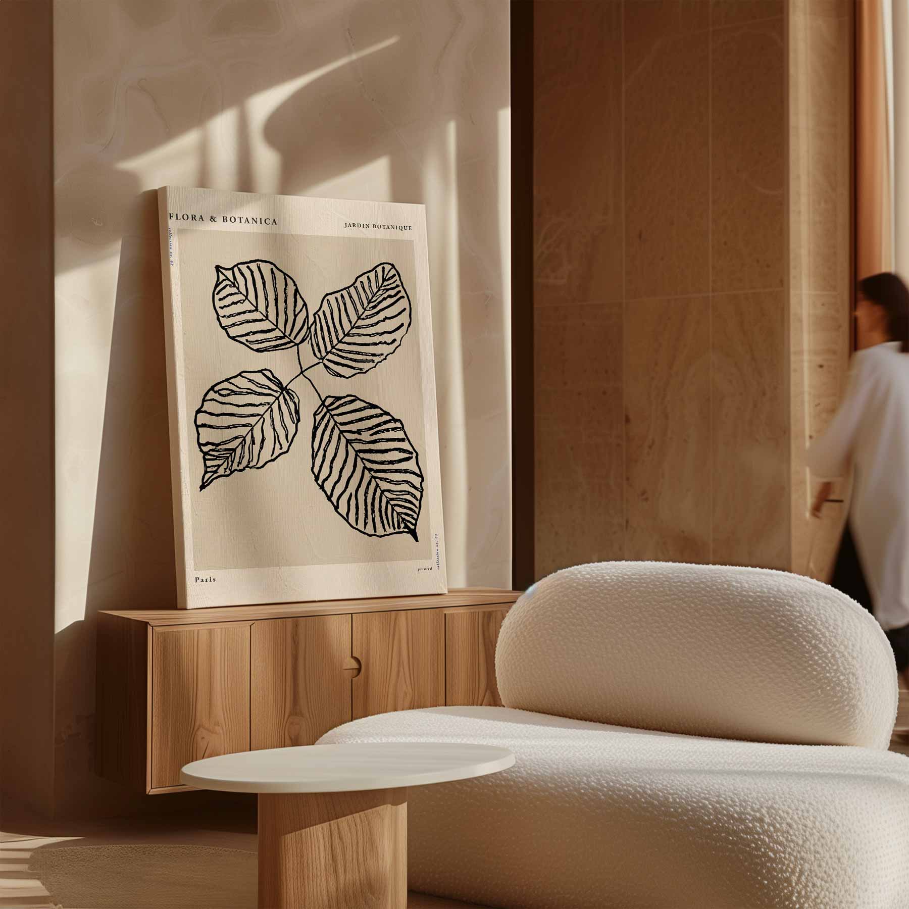Botanische Bladprint Kunstwerk-canvas-dibond-plexiglas-wanddecoratie-WallArtistic