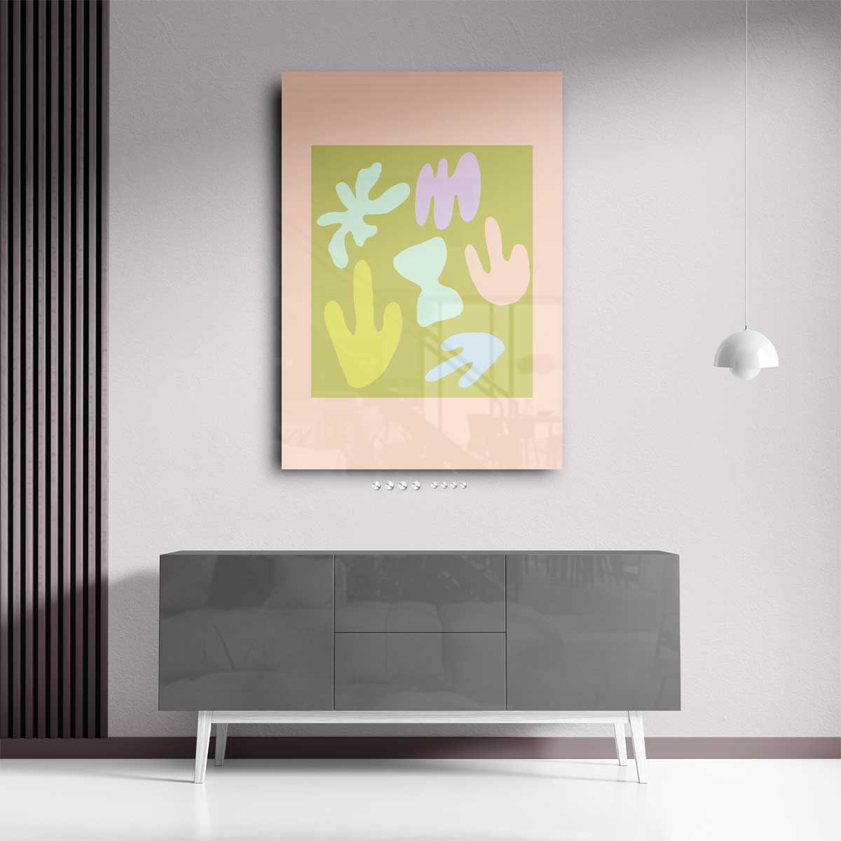 Speelse Pastelvormen Kunstwerk-canvas-dibond-plexiglas-wanddecoratie-WallArtistic