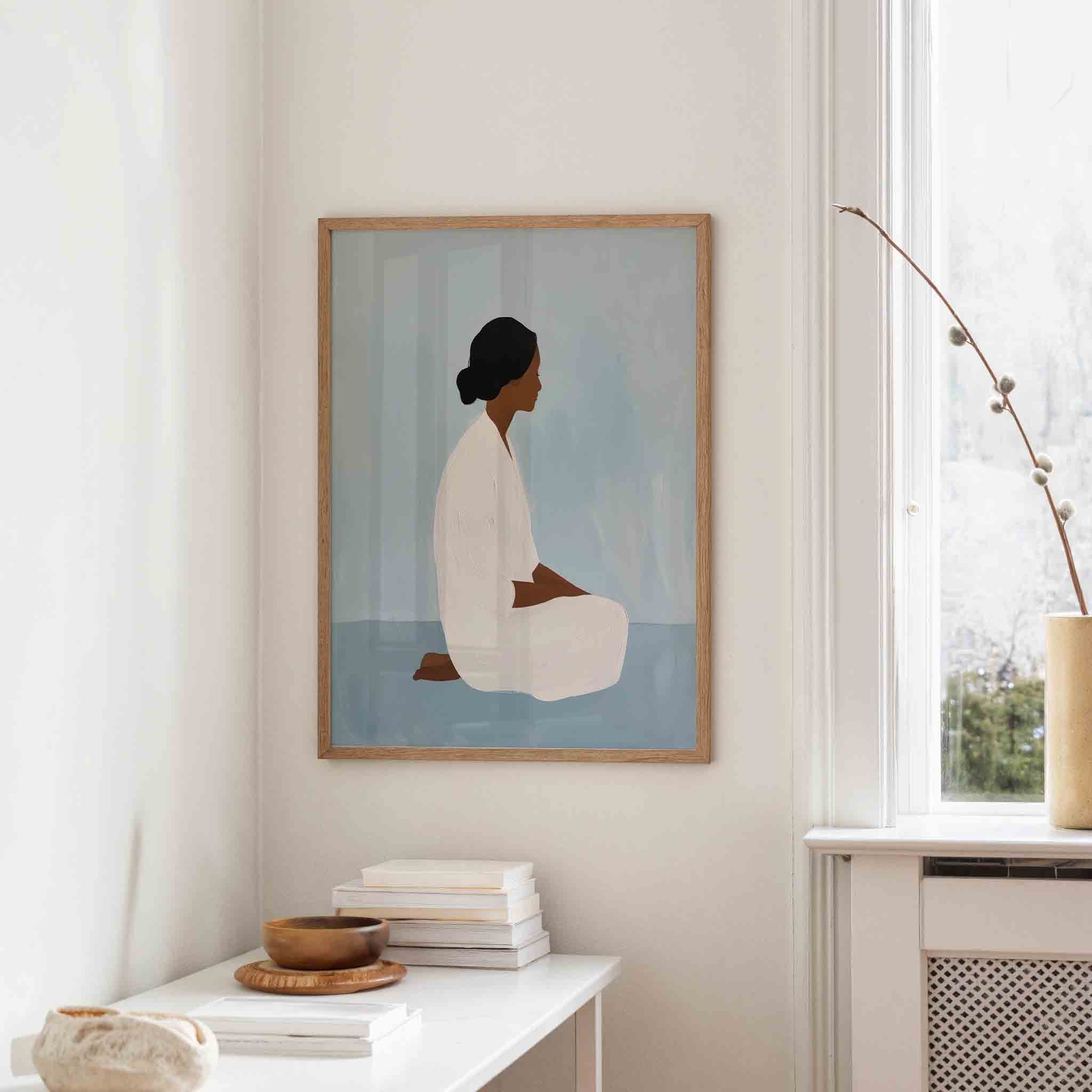 Zittende figuur Poster