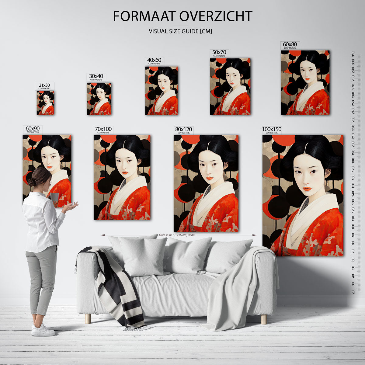 Vrouw in kimono Poster