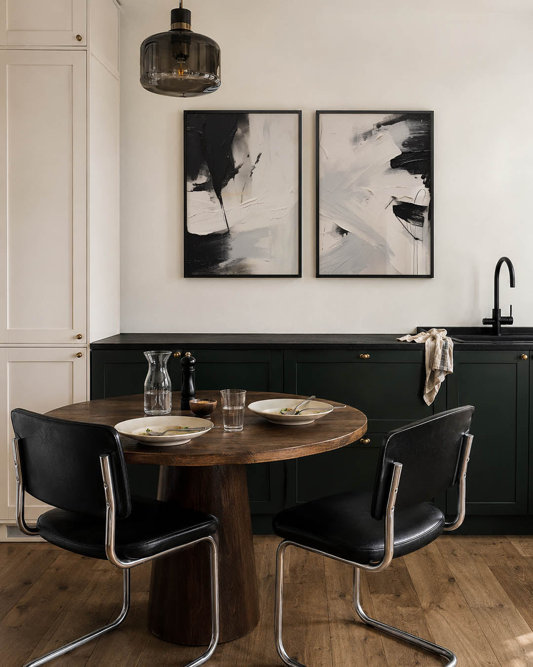 Zwart wit dynamiek Posterset