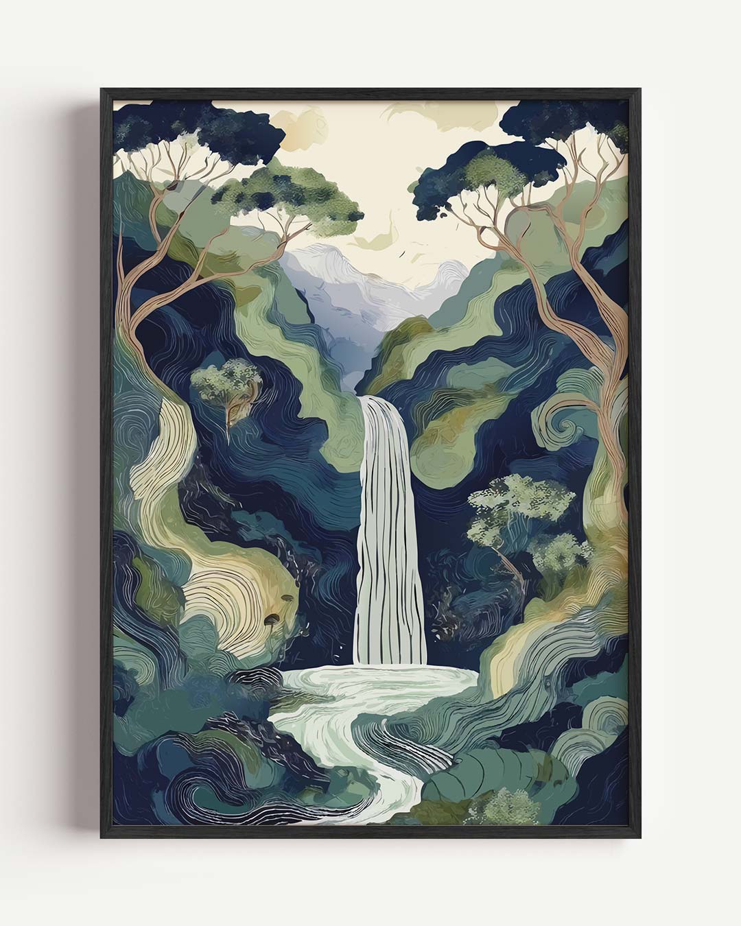 Dromerige Watervallandschap Poster-WallArtistic