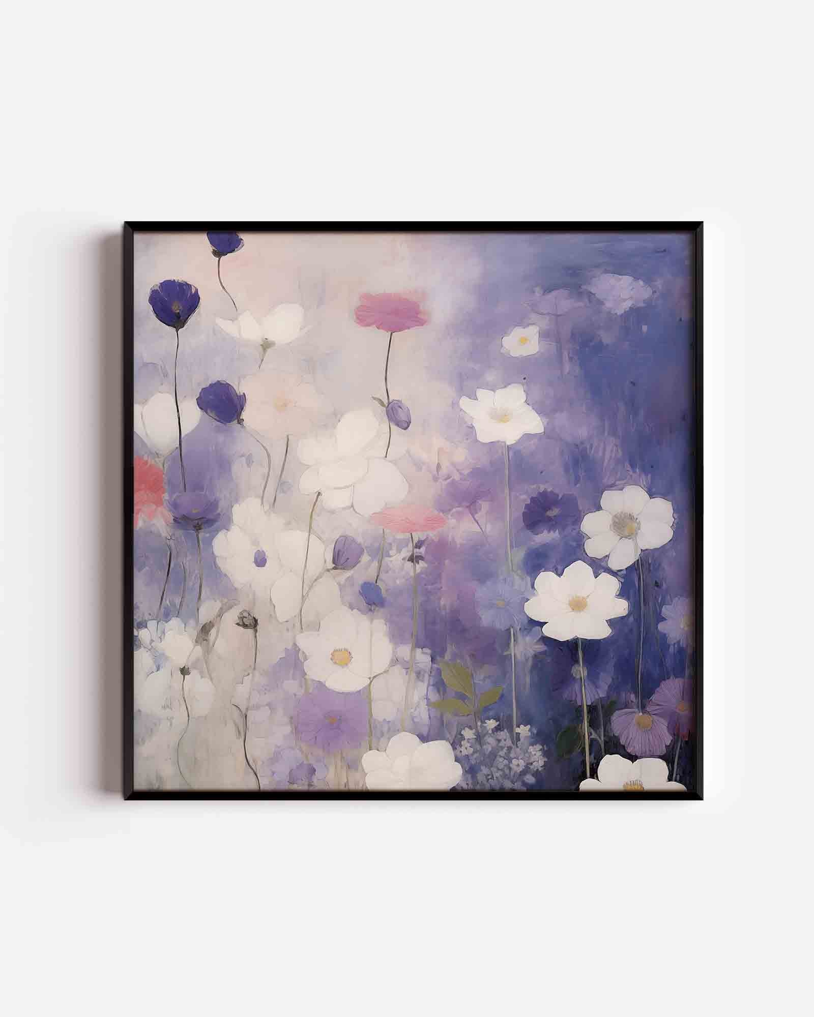 Bloemen in blauw Poster
