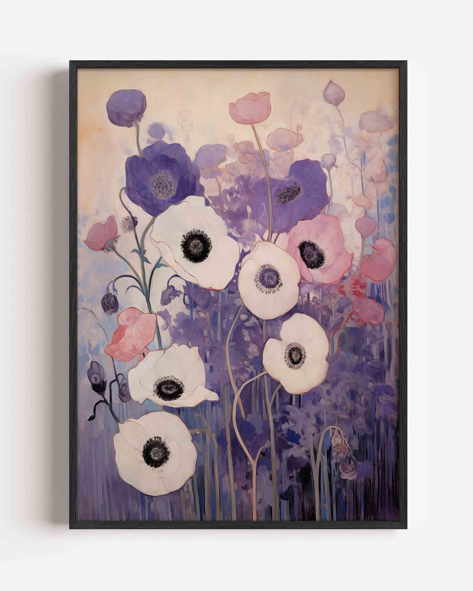 Bloemen in paarse tinten Poster