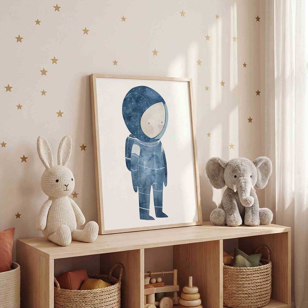 Astronaut in blauw Poster