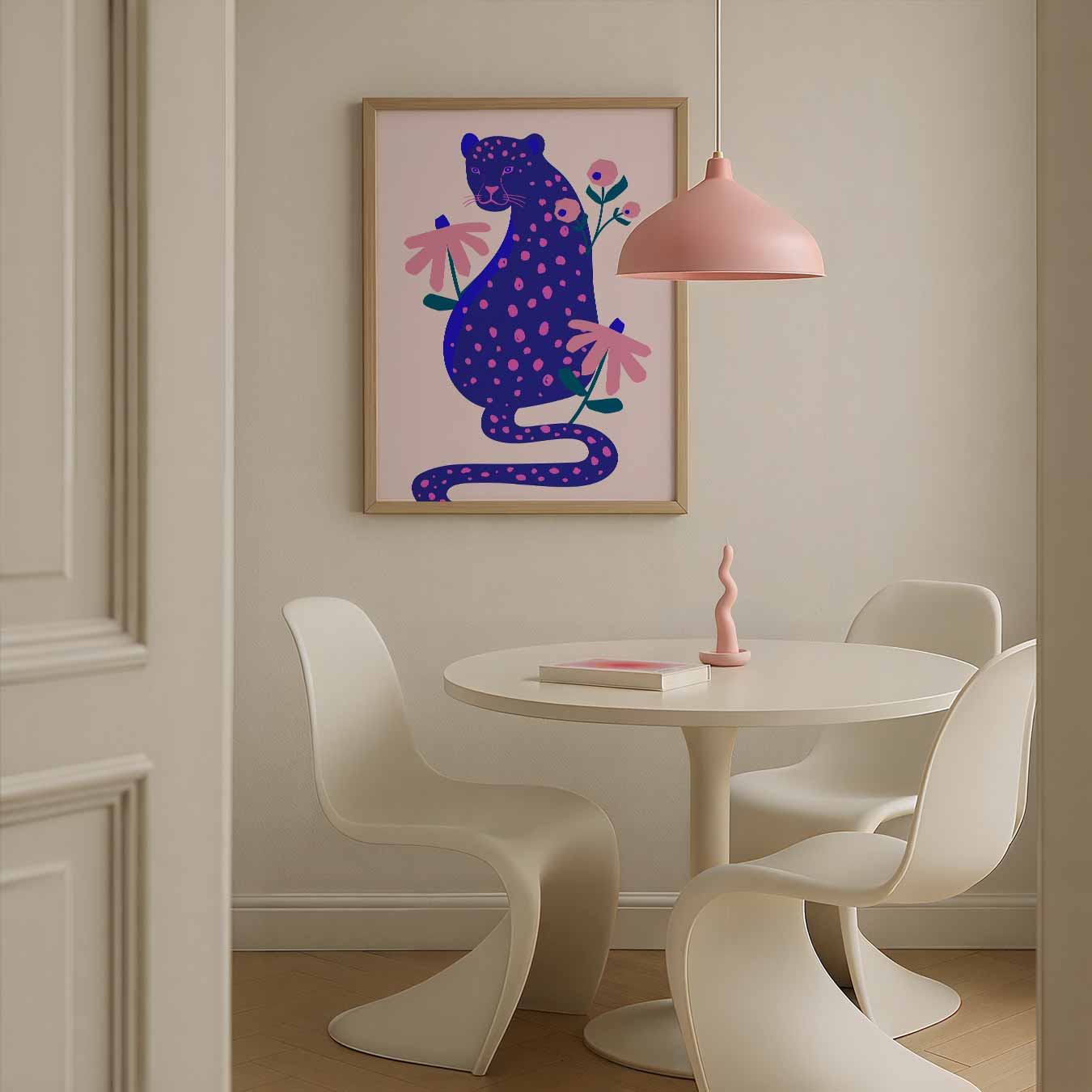 Vrolijke Luipaard Kunstprint Poster-WallArtistic