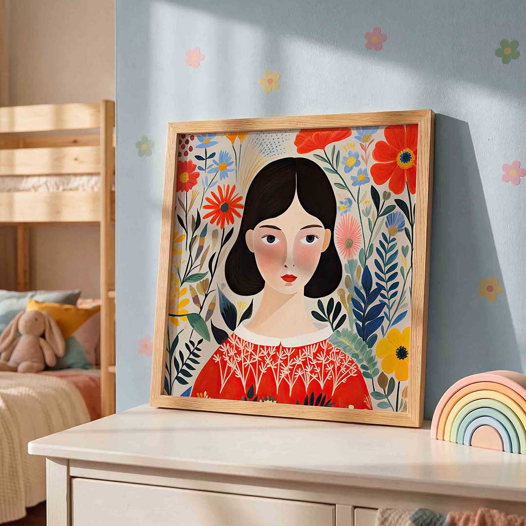 Vrouw met bloemen Poster