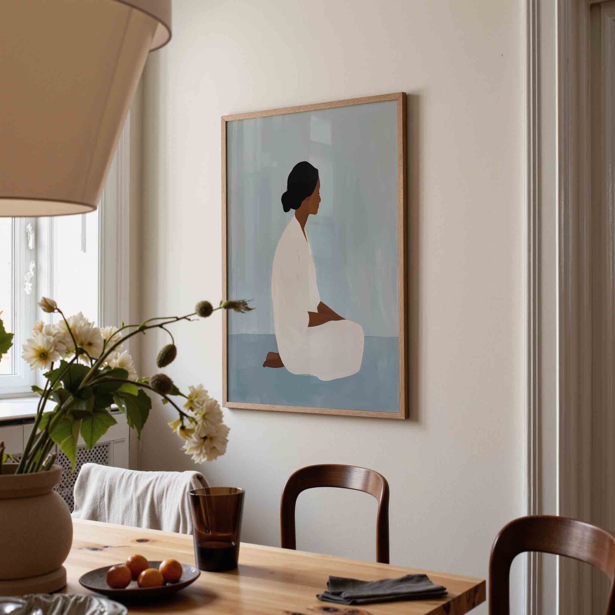 Zittende figuur Poster