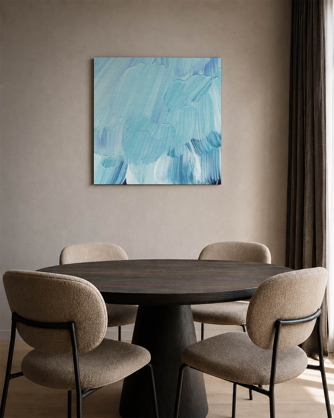 Vloeiende blauwe bewegingen Kunstwerk