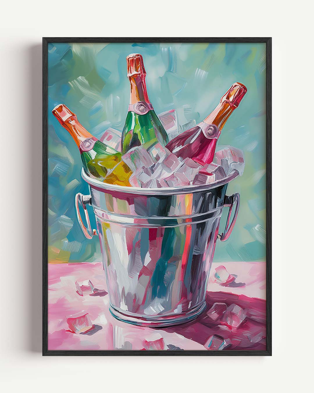 Feestelijke Champagne Poster-WallArtistic