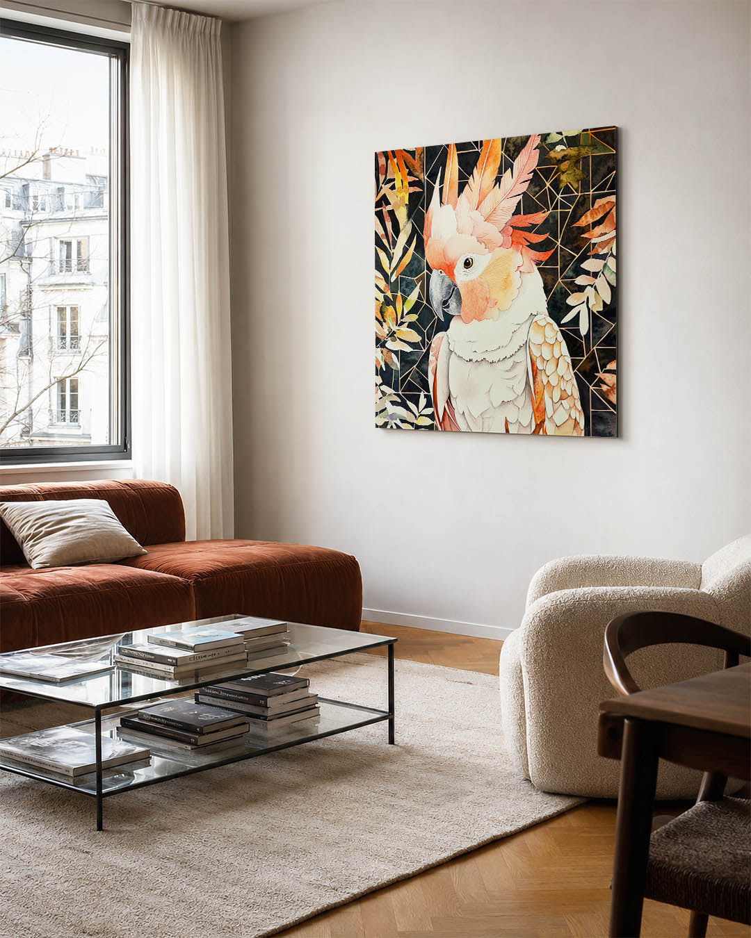 Vogels en geometrie Kunstwerk