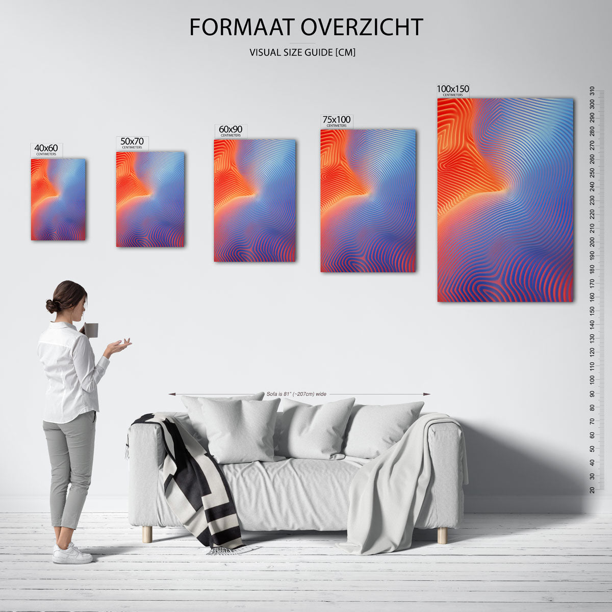 Golvende kleuren Kunstwerk