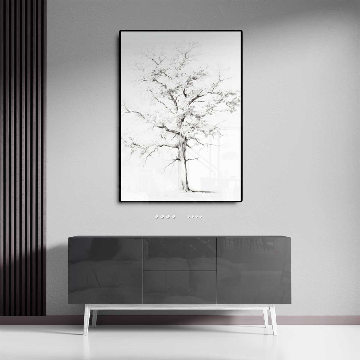 Mystieke Levensboom Schets Kunstwerk-canvas-dibond-plexiglas-wanddecoratie-WallArtistic
