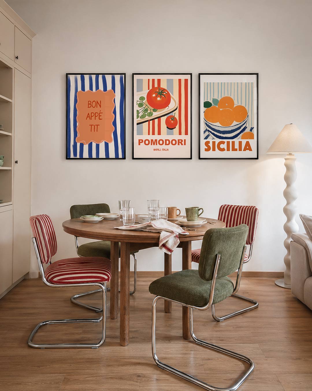 Kleurrijke lijnen Posterset