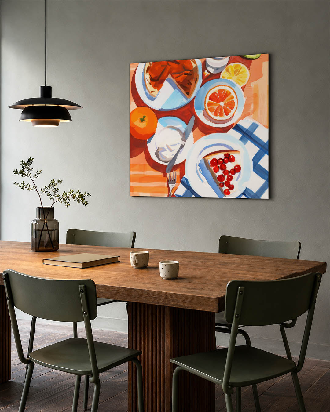 Vrolijk ontbijt tafereel Kunstwerk