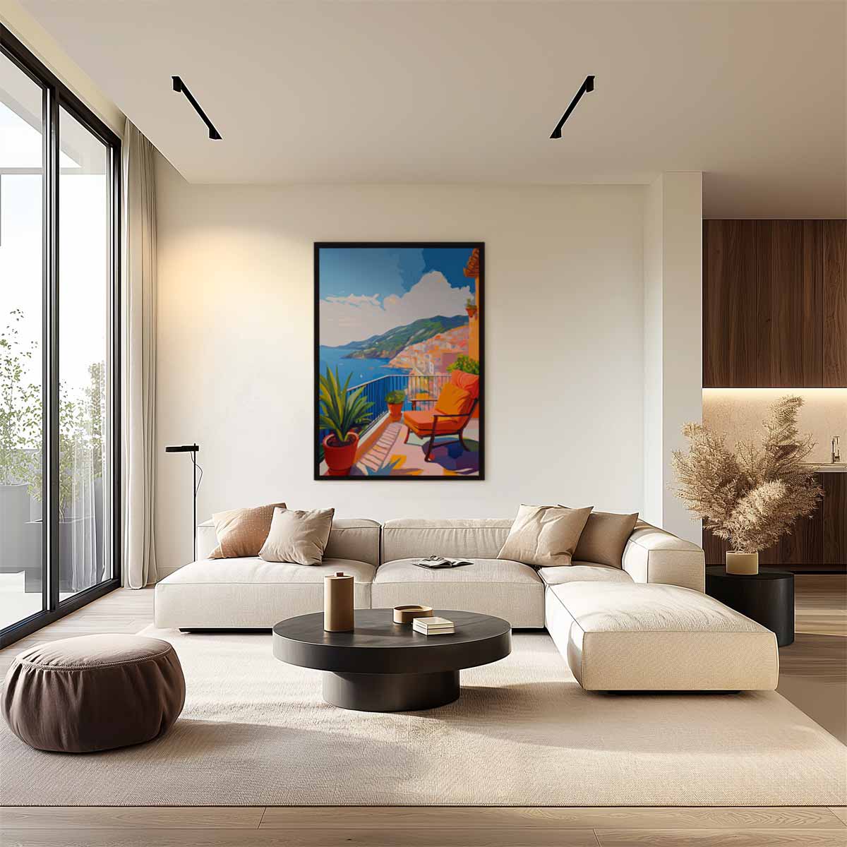 Zonnige Terrasdromen Kunstwerk-canvas-dibond-plexiglas-wanddecoratie-WallArtistic