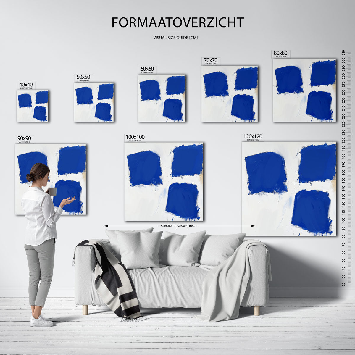 Blauwe vlakken Poster