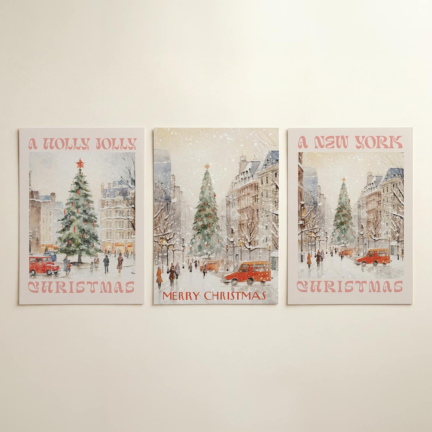 Kerstsfeer en sneeuw Posterset