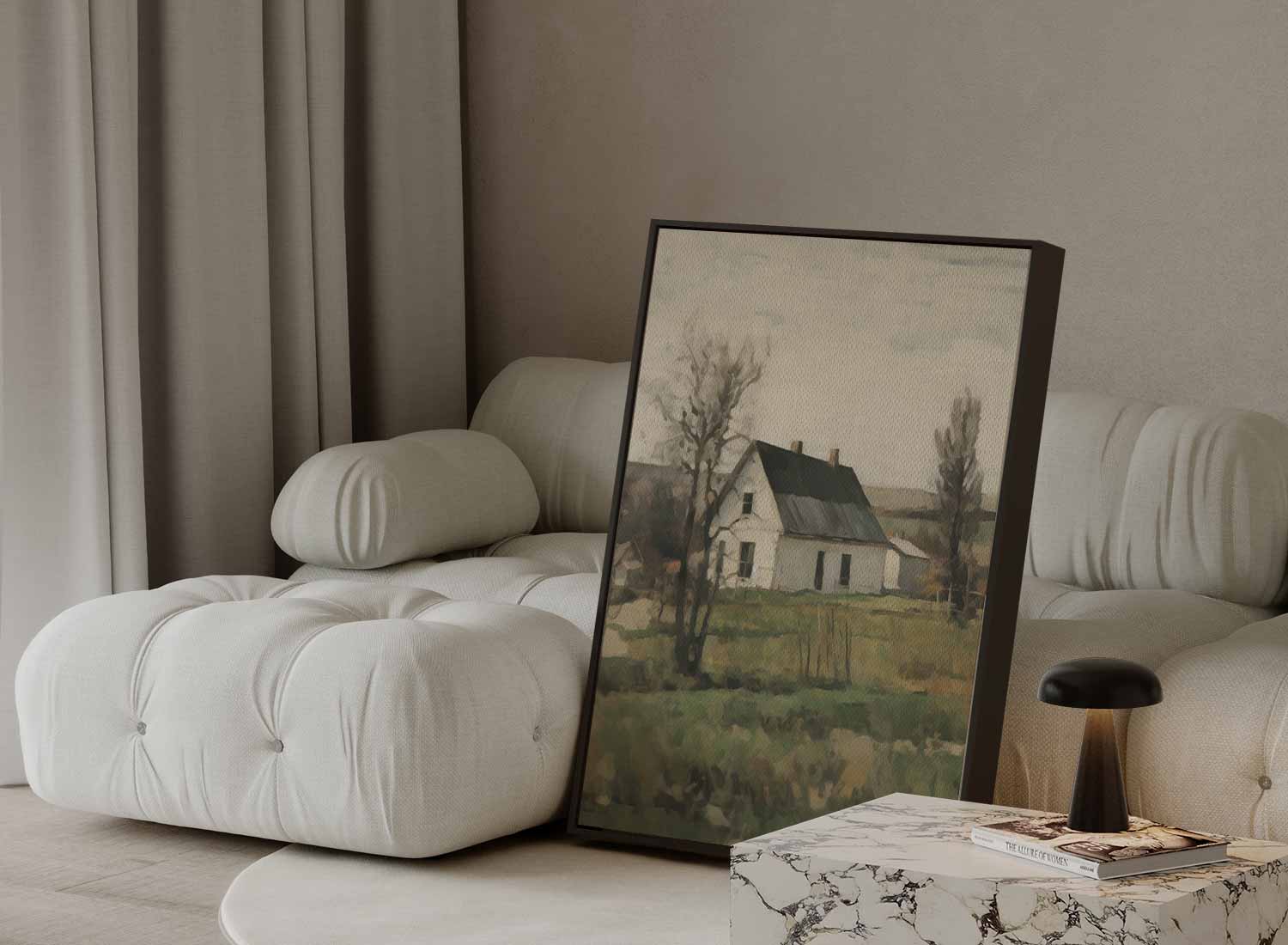 Rustiek Landhuis op het Platteland Kunstwerk-canvas-dibond-plexiglas-wanddecoratie-WallArtistic