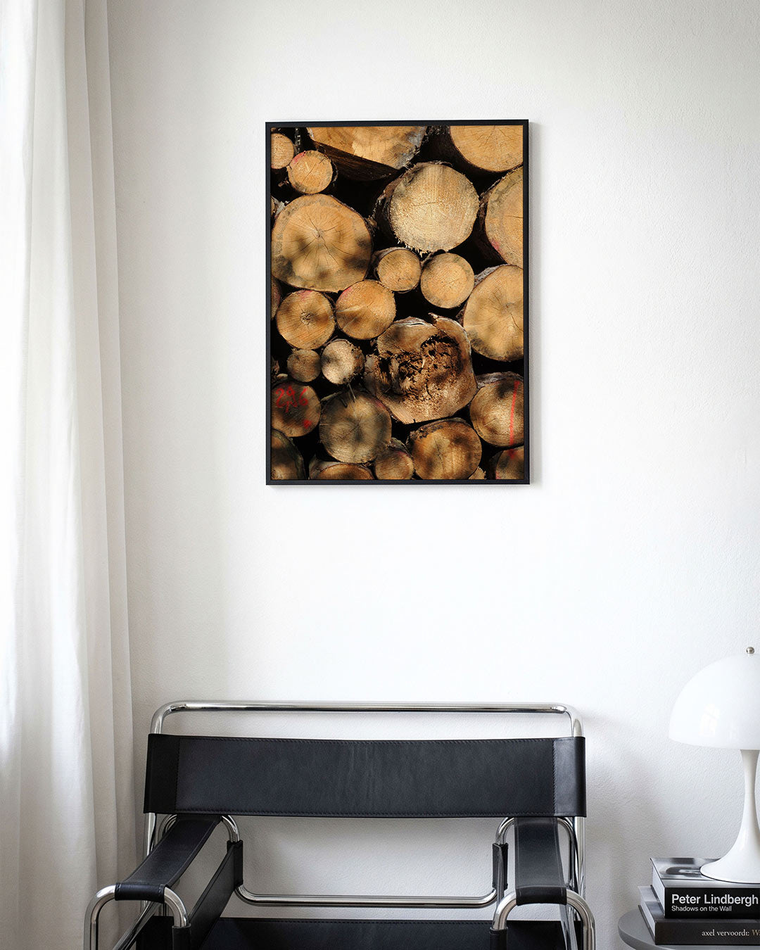 Houtstapel textuur Poster