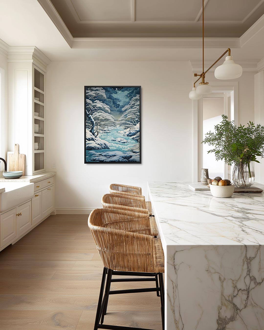Golvende winterlandschap Kunstwerk