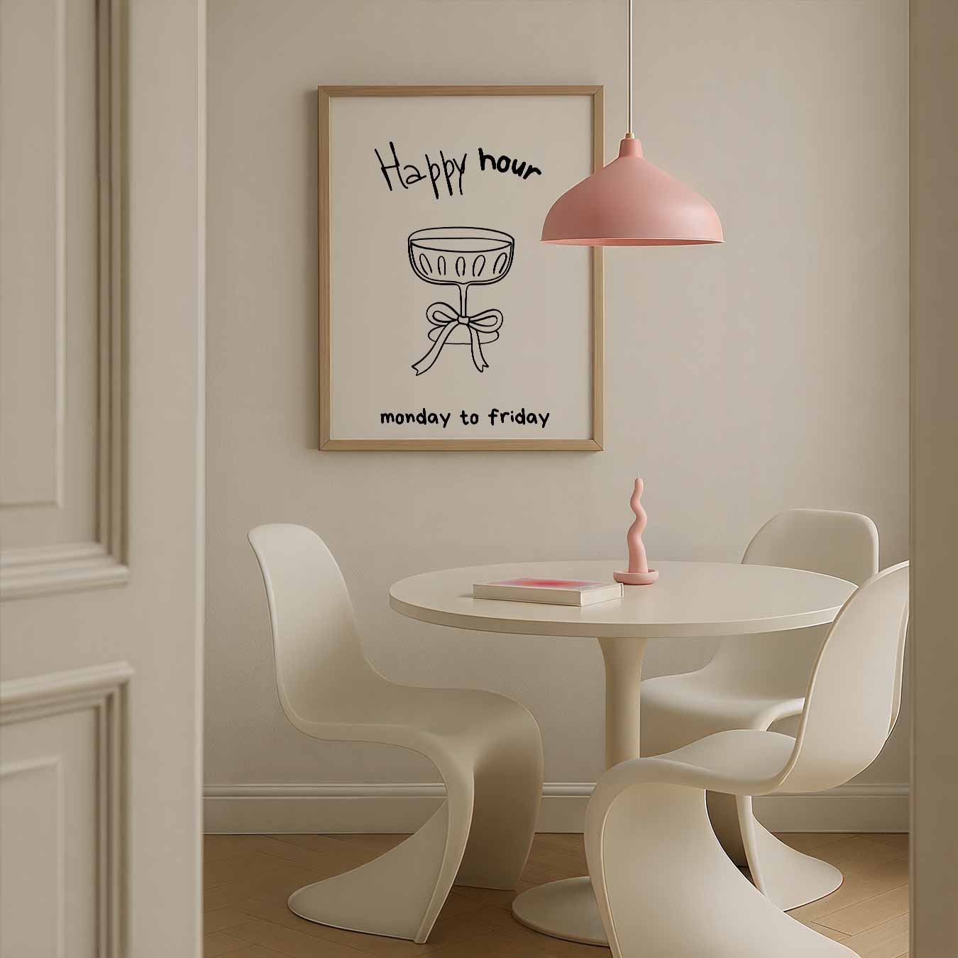 Happy Hour Illustratie Poster-WallArtistic