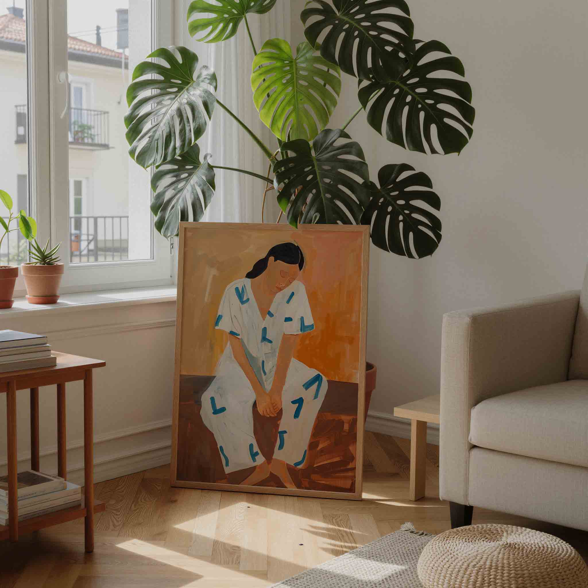 Zittende figuur Poster