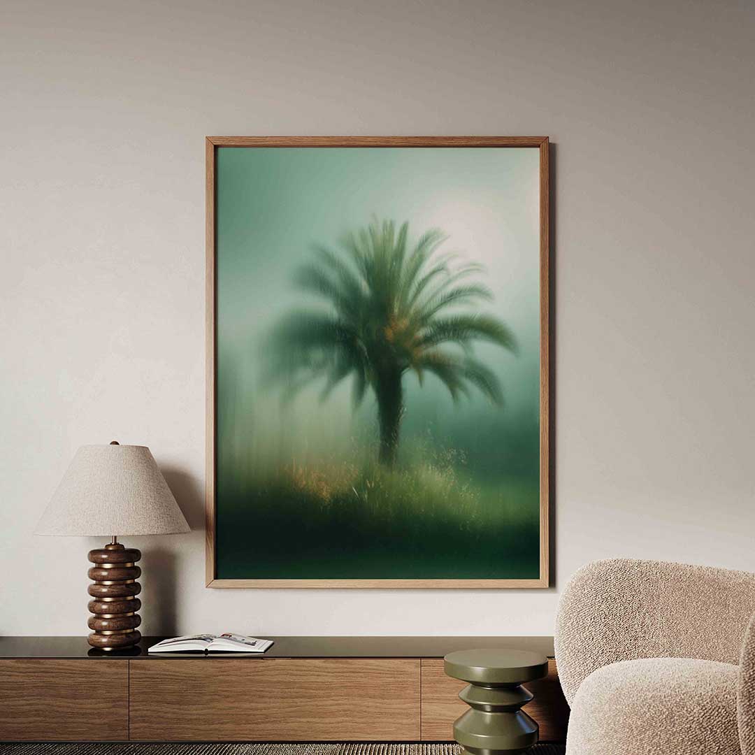 Palmboom in mist Poster