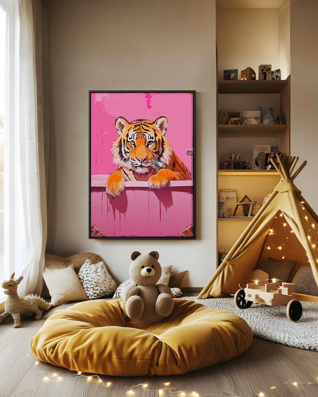 Tijger in Bad Kunstwerk