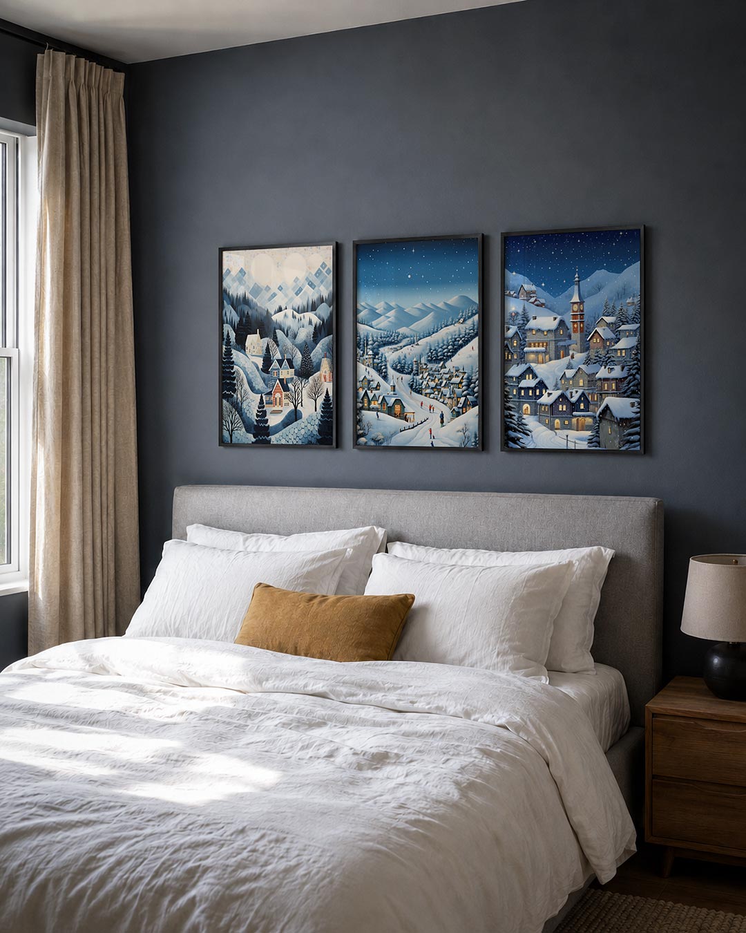 Winterse dorpstafereel Posterset