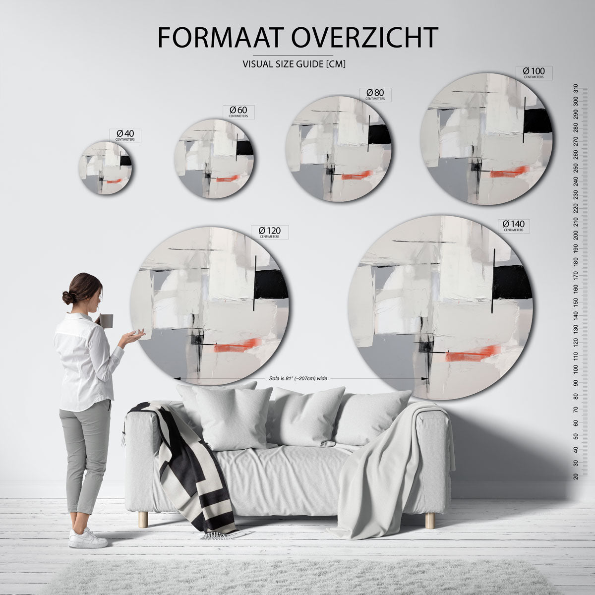 Abstracte vormen Muurcirkel