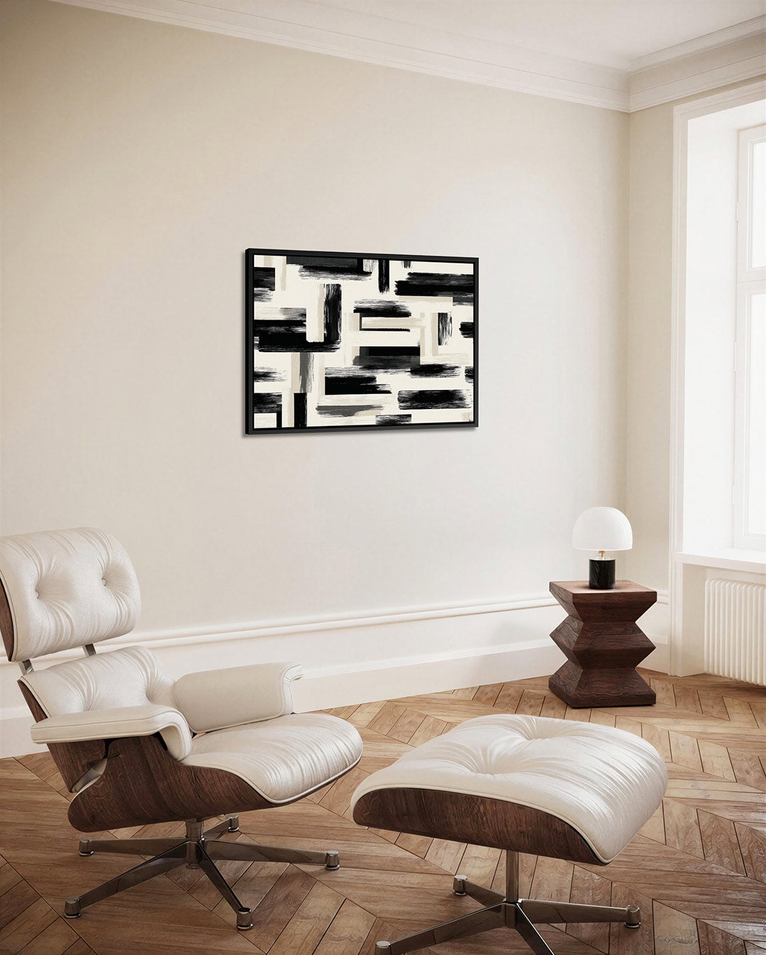 Grafische borstelvegen Kunstwerk